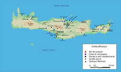 Map Minoan Crete-it di User:Bibi Saint-Pol - translation of Map_Minoan_Crete-en.svg. Con licenza CC BY-SA 3.0 tramite Wikimedia Commons - http://commons.wikimedia.org/wiki/File:Map_Minoan_Crete-it.svg#/media/File:Map_Minoan_Crete-it.svg